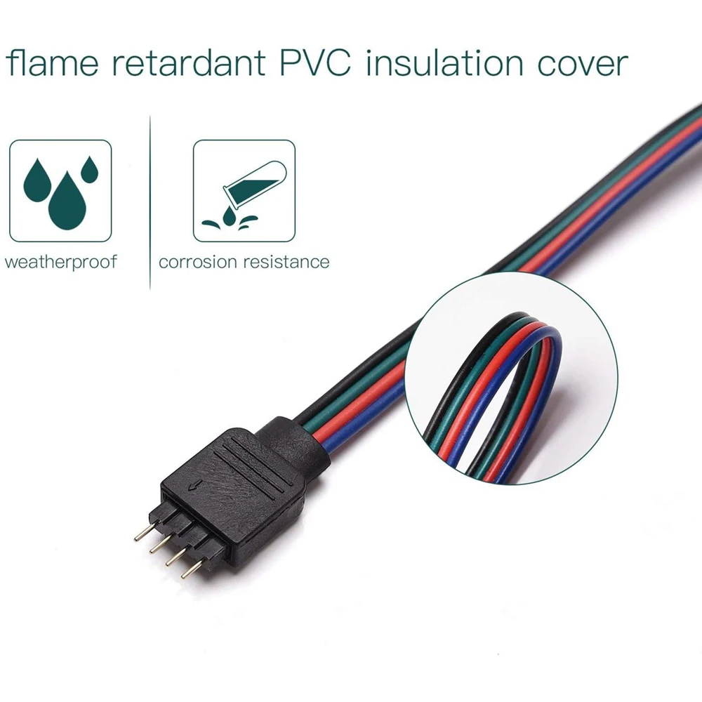4-контаксветодиодный 5050 3528 RGB Светодиодная лента Разъем удлинитель Кабель провод