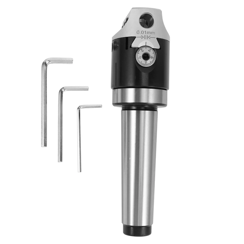 

1Set 50Mm Mt4 Universal Usage Boring Head F1 With Morse Taper Shank Adapter For Lathe Milling Tool