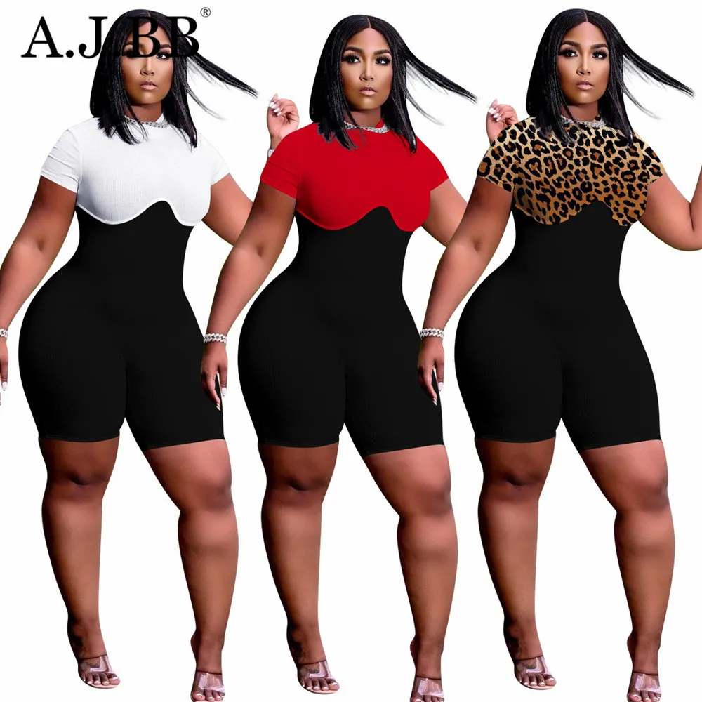 

Женский комбинезон с коротким рукавом, повседневный Облегающий комбинезон с круглым вырезом и шортами в европейском стиле, новинка 2021