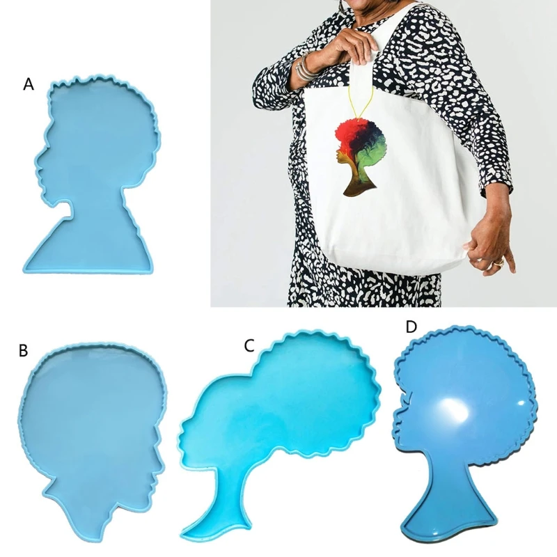 

Large Female Male Head Resin Mold Silicone Coaster Mold African Human Tray Mold