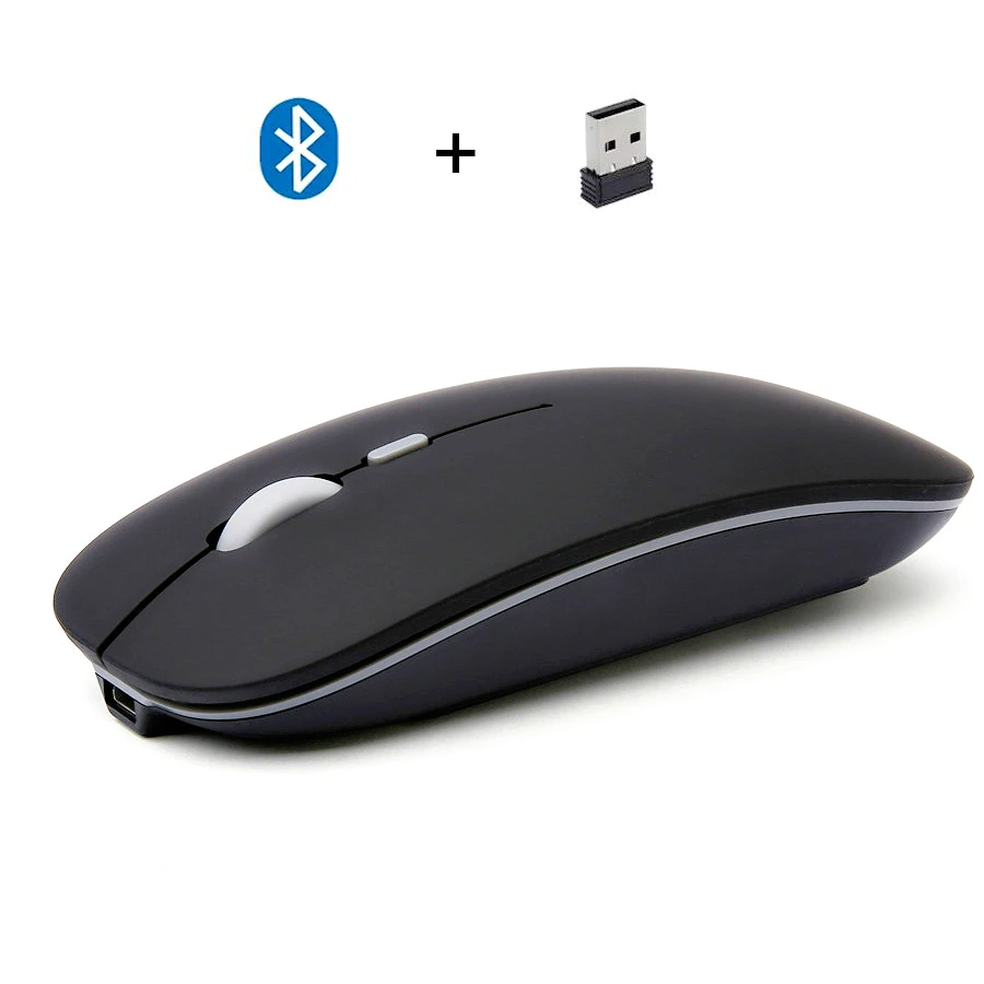 

Новая беспроводная тонкая мышь с двойным режимом Bluetooth, игровой ПК, мини-ноутбук, Usb, компьютерные аксессуары для настольного компьютера