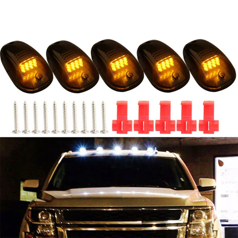 

Top Cab Roof Lights 12V- 24V 5pcs ABS Amber For Ford SUV Truck Lamp Marker