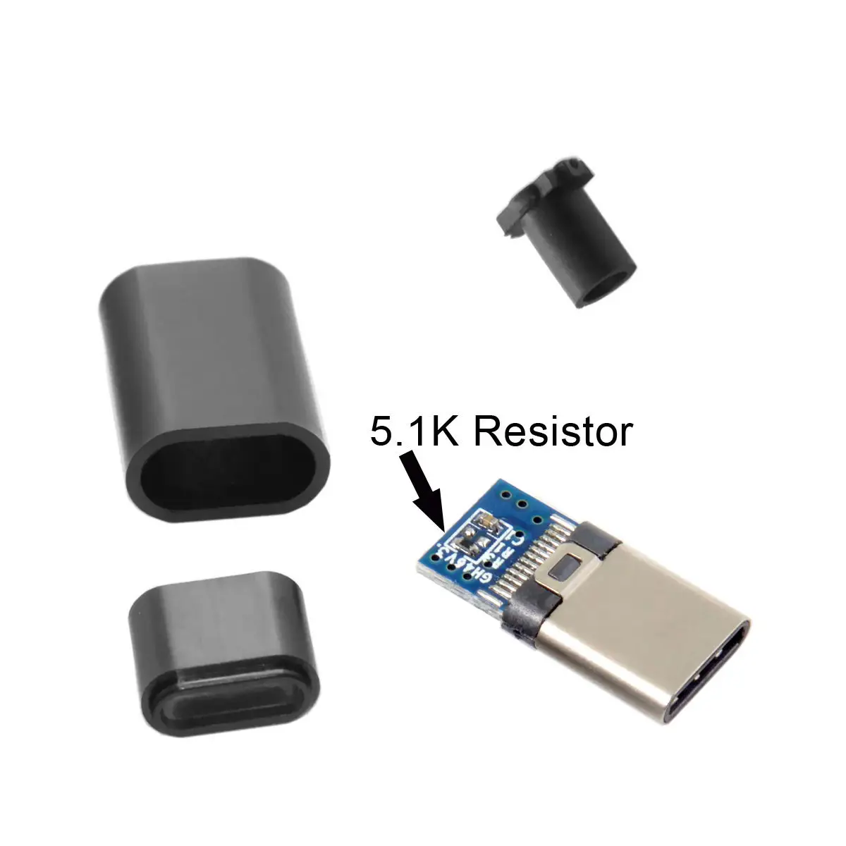 USB Type C OTG адаптер конвертер DIY 24pin Мужской хост тип 5 1 k резистор с черным корпусом|Компьютерные кабели и