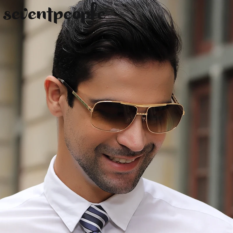 Квадратные Солнцезащитные очки для мужчин 2020 модные ретро Роскошные брендовые