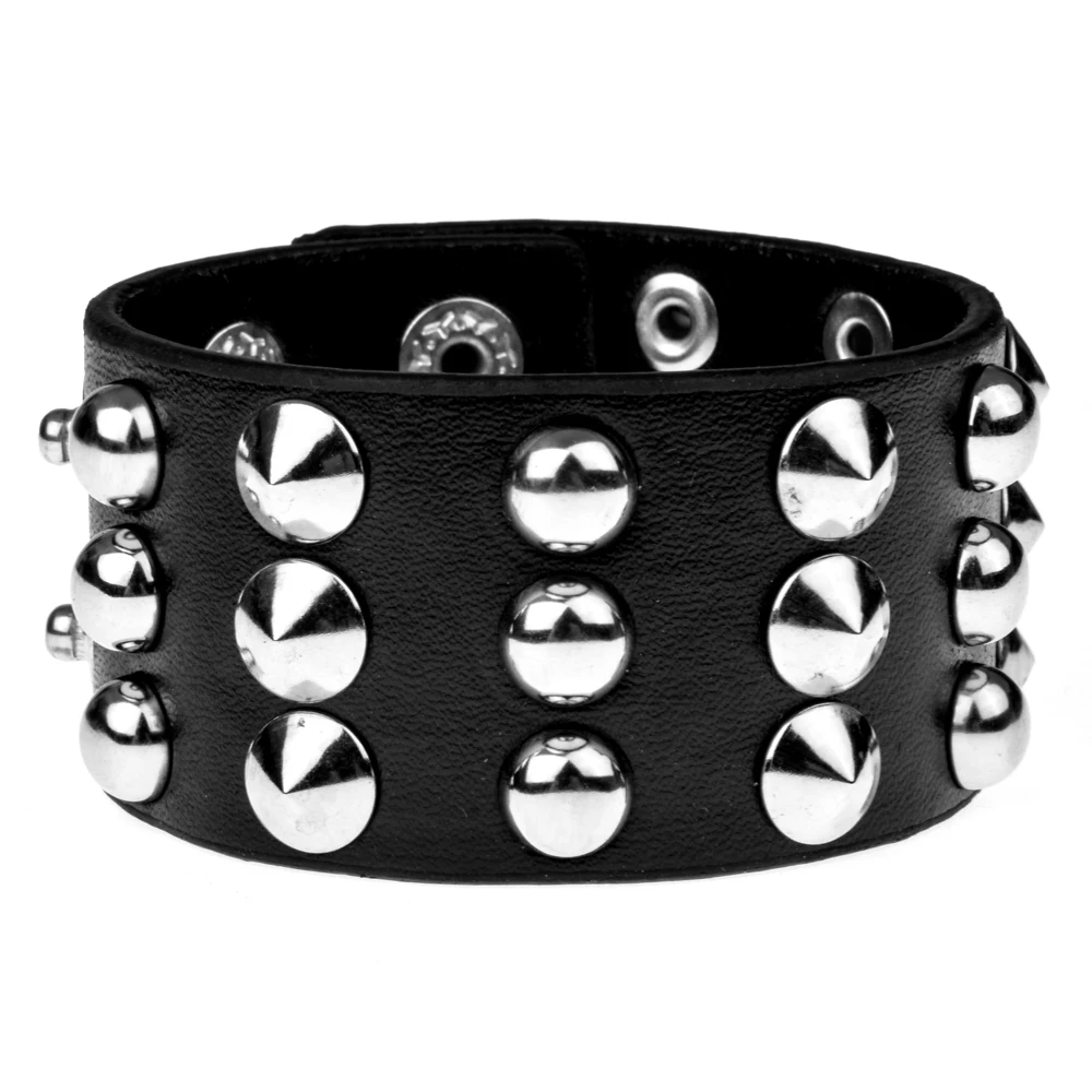 Панк Черная кожа браслеты для щиколоток женщин мужчин из сплава серебряного