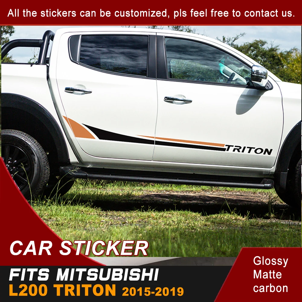 Подходит для mitsubishi l200 triton 2015 2016 2017 2018 автомобильные наклейки акула Боковая дверь