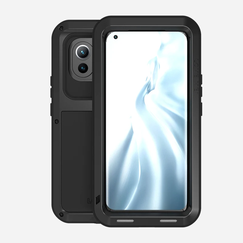 lovemei aluminum for xiaomi mi 11 cases metalgorilla glass heavy duty protection doom armor cover for xiaomi mi 11 free global shipping