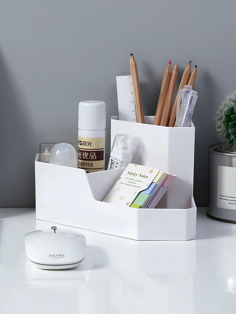Corner Shelf Desktop Multi Grid Cosmetic Brush Pen Holder Dormitory Stationery Sundry Sorting Box | Дом и сад