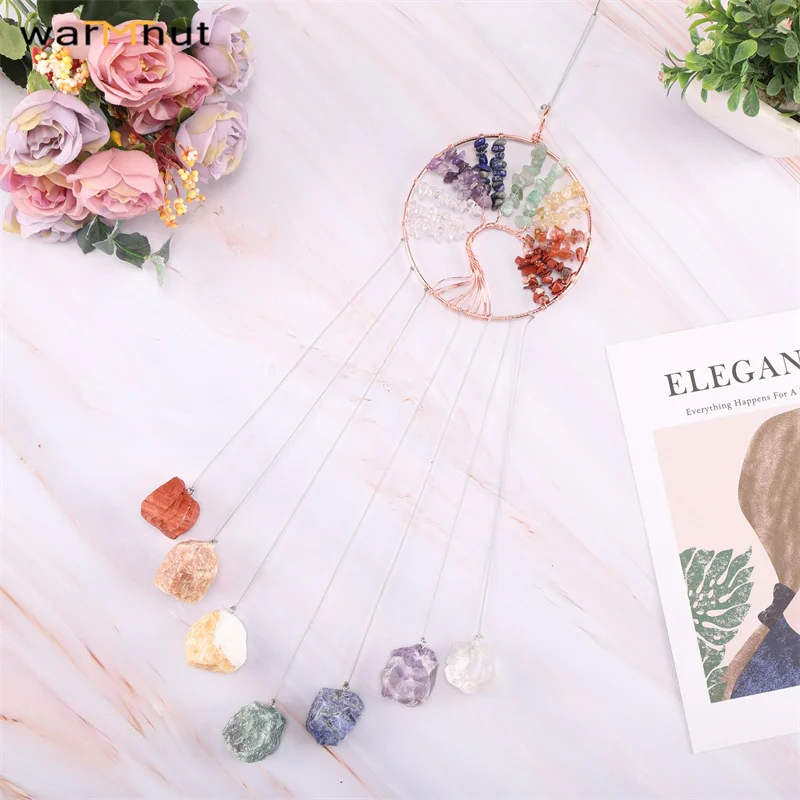 Новинка от WarmHut 7 чакр ветряные колокольчики с деревом жизни рейки