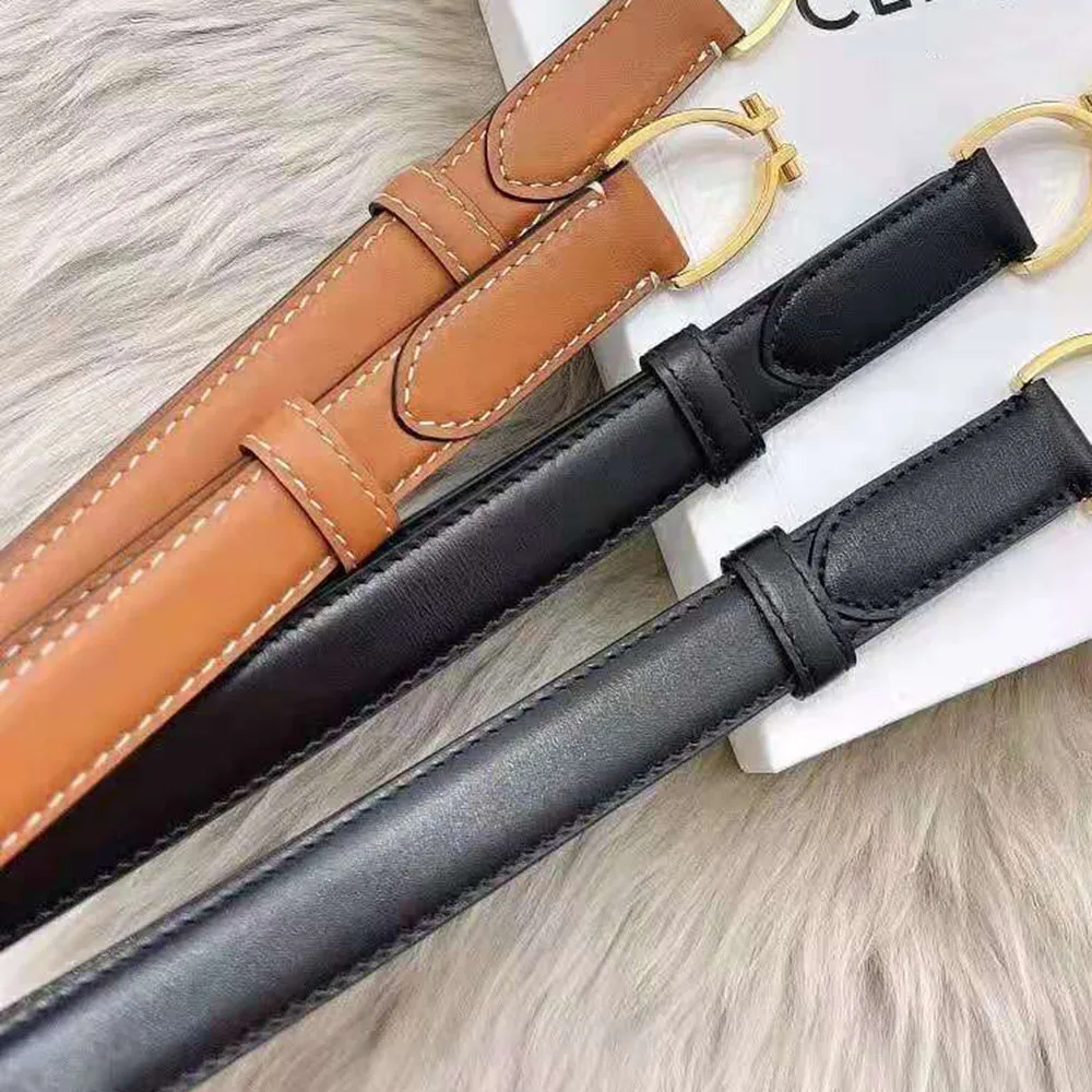 

Top Imported Leather Letter C For women Belts Fashion Luxury Brand Classic Designer 1:1 Copy 20 mm Belt Original Box