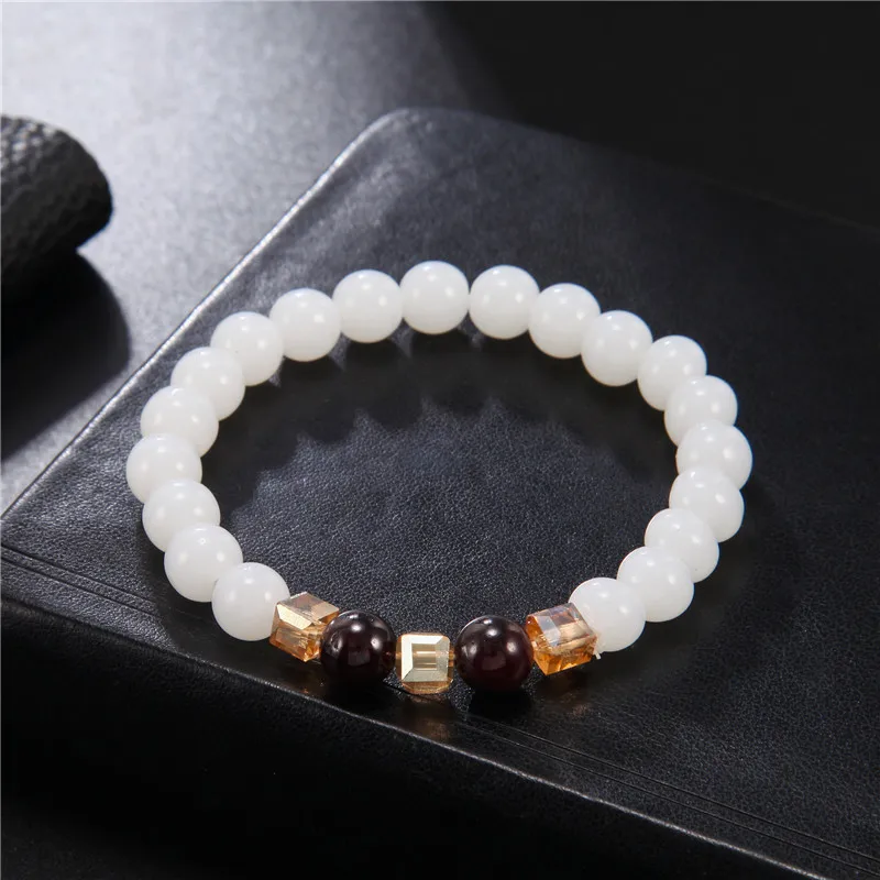 Женский Классический Браслет из натурального белого халцедона браслет с