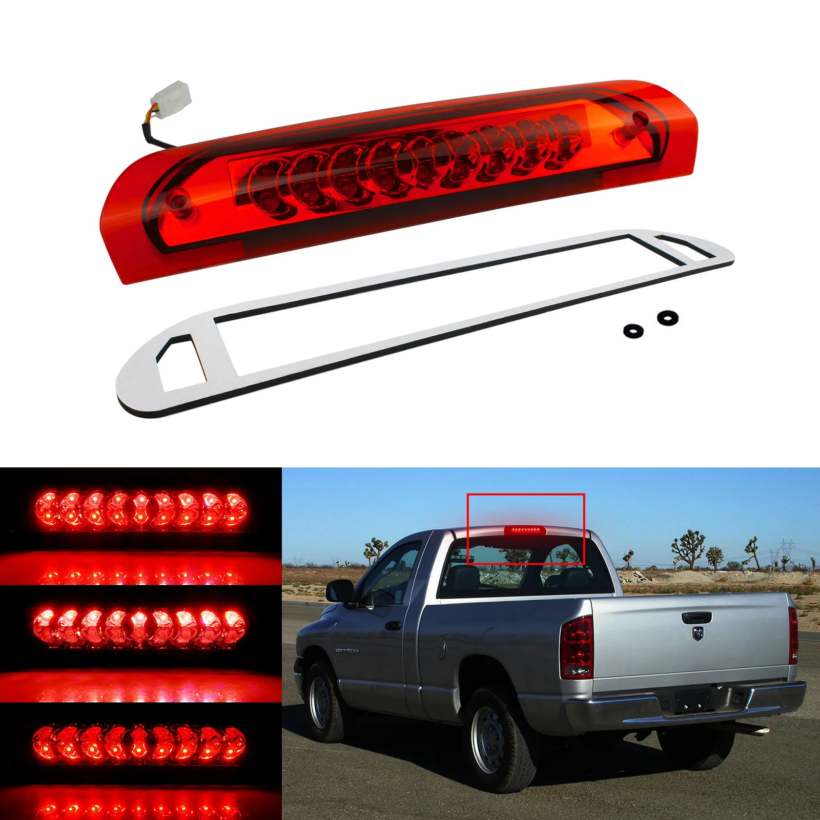 

Fit Dodge Ram 1500 2500 3500 2003-09 LED Third High Mount Tail Brake Light Lamp