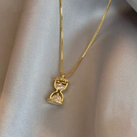 creative exquisite hourglass pendant short necklace for woman korean fashion jewelry party girls unusual sexy clavicle chain