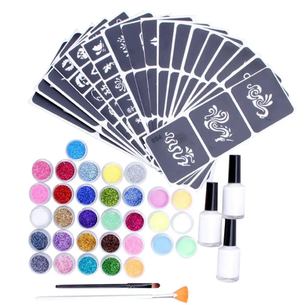 

Temporary Glitter Tattoo Set Glitter Tattoo Makeup For Kids Teenagers And Adults Body Art Sexy Temporary Tattoo Accessories