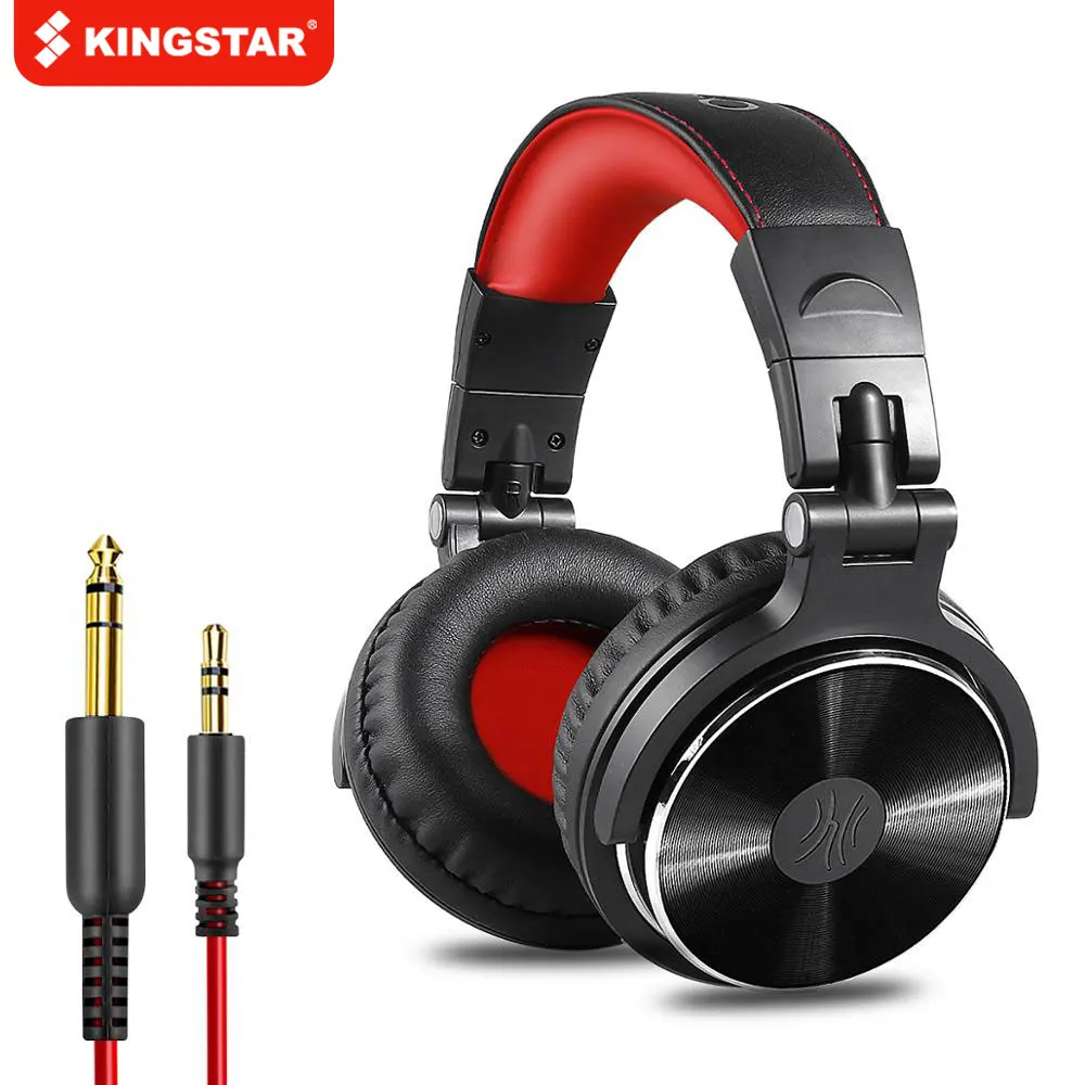 Проводные Накладные наушники KINGSTAR Pro DJ для телефона ПК с микрофоном Hi-Fi монитор
