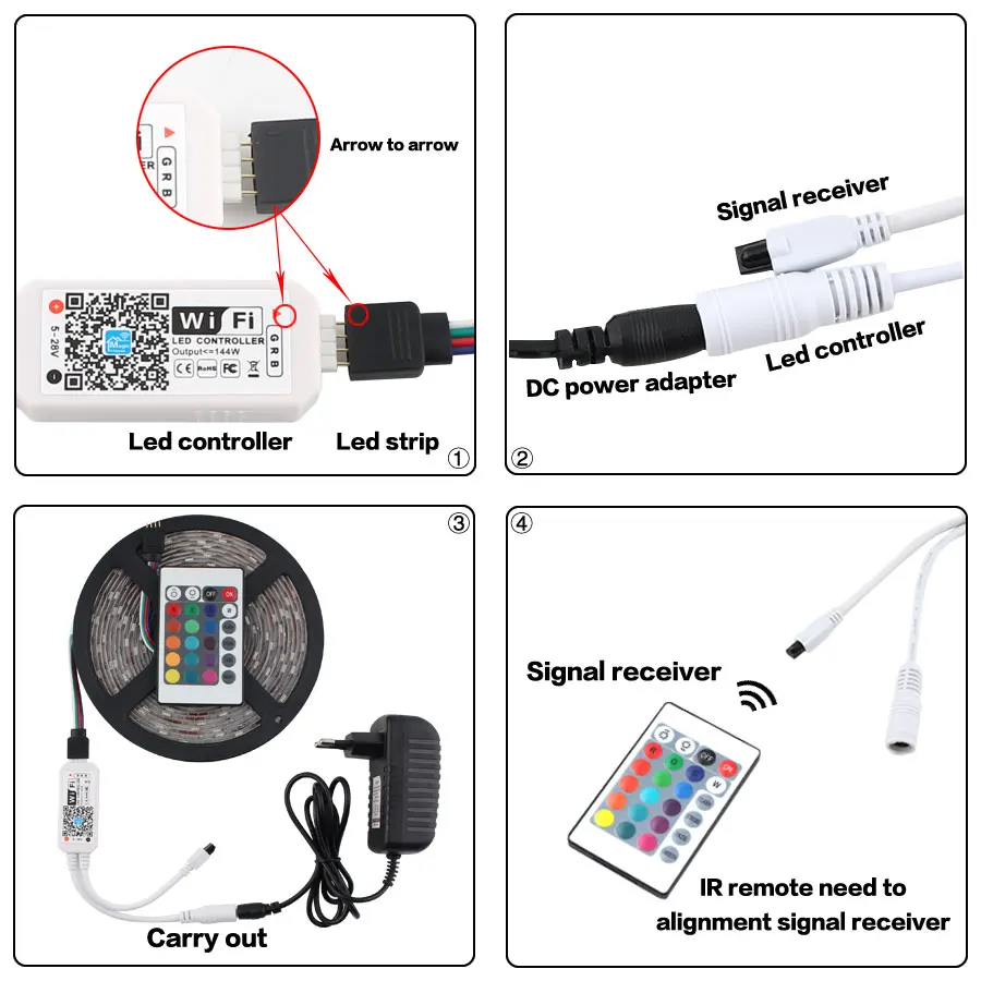 

Alexa App Control 65.6 ft (20M) WIFI Smart Iuces Led RGB 5050 Waterproof Lamp Music Synchronization For Family Birthday Party