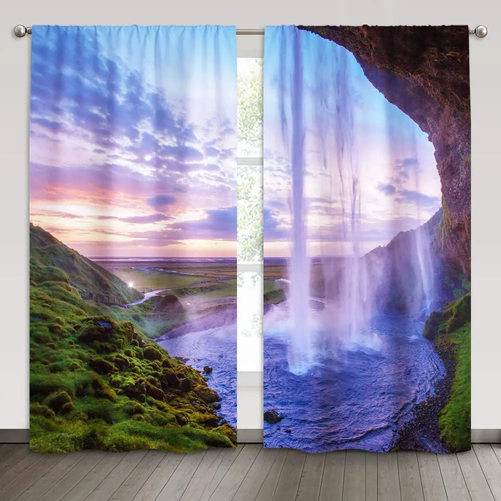 

Светонепроницаемые шторы для спальни защита от солнечного света, фиолетовый водопад, занавески для гостиной