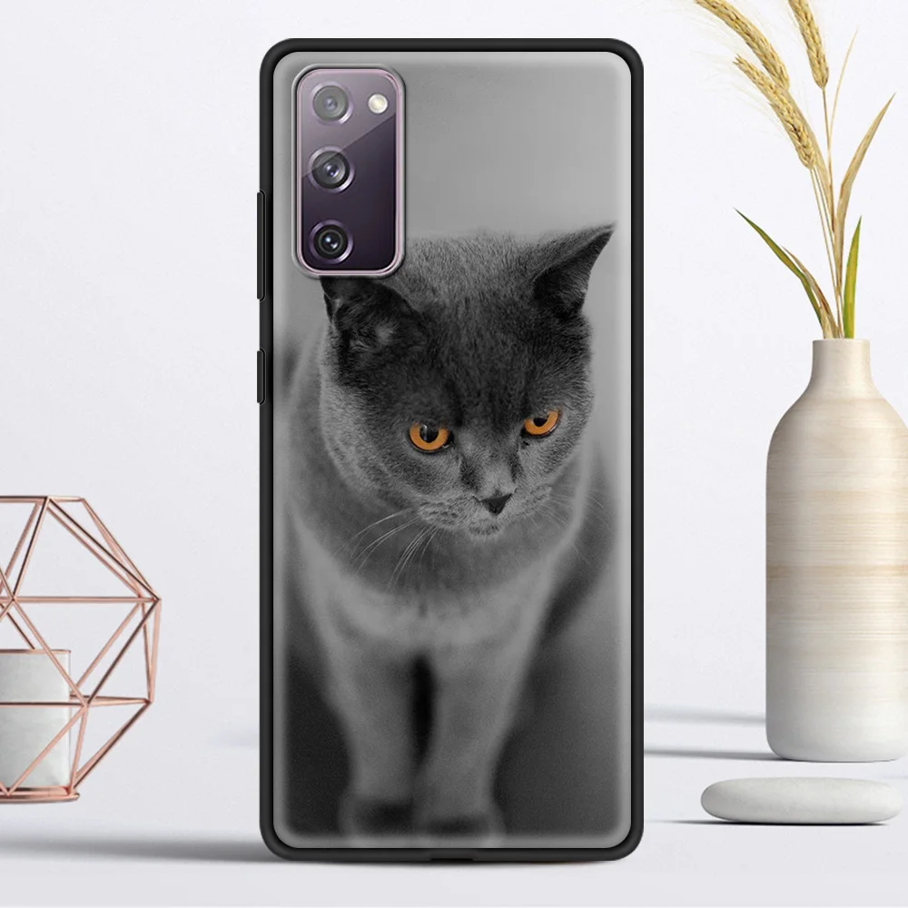 

Phone Accessories Cover for Samsung Galaxy S20 FE S21 S20 Ultra S10 Lite S10E S9 Plus 5G Luxury Case Shell British Shorthair Cat