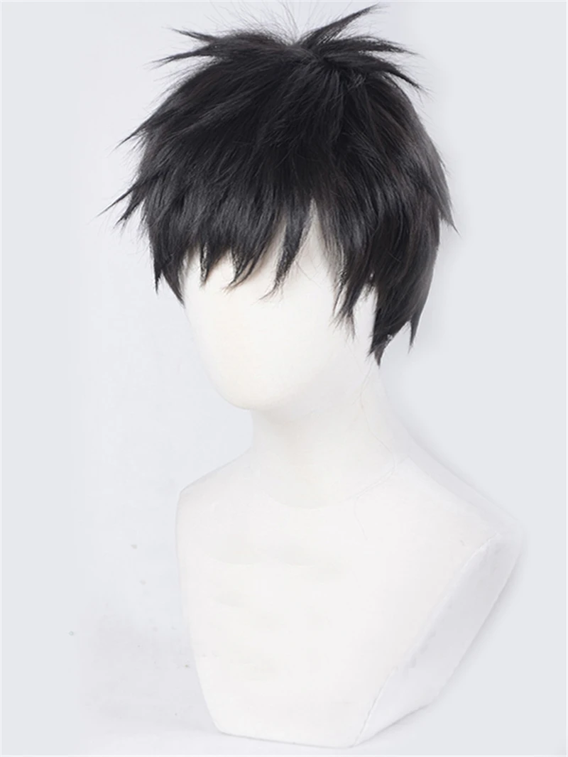 Haikyuu! Парик для косплея хаджим ивайзуми короткие черные прямые Термостойкие