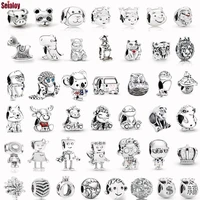 seialoy animal cartoon anime silver color beads charm fit bracelets bangle necklace original women jewelry accessory beaded