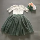 Детский кружевной костюм принцессы, элегантный комплект одежды для девочек, топ и длинная юбка, модный вечерний костюм, разные цвета