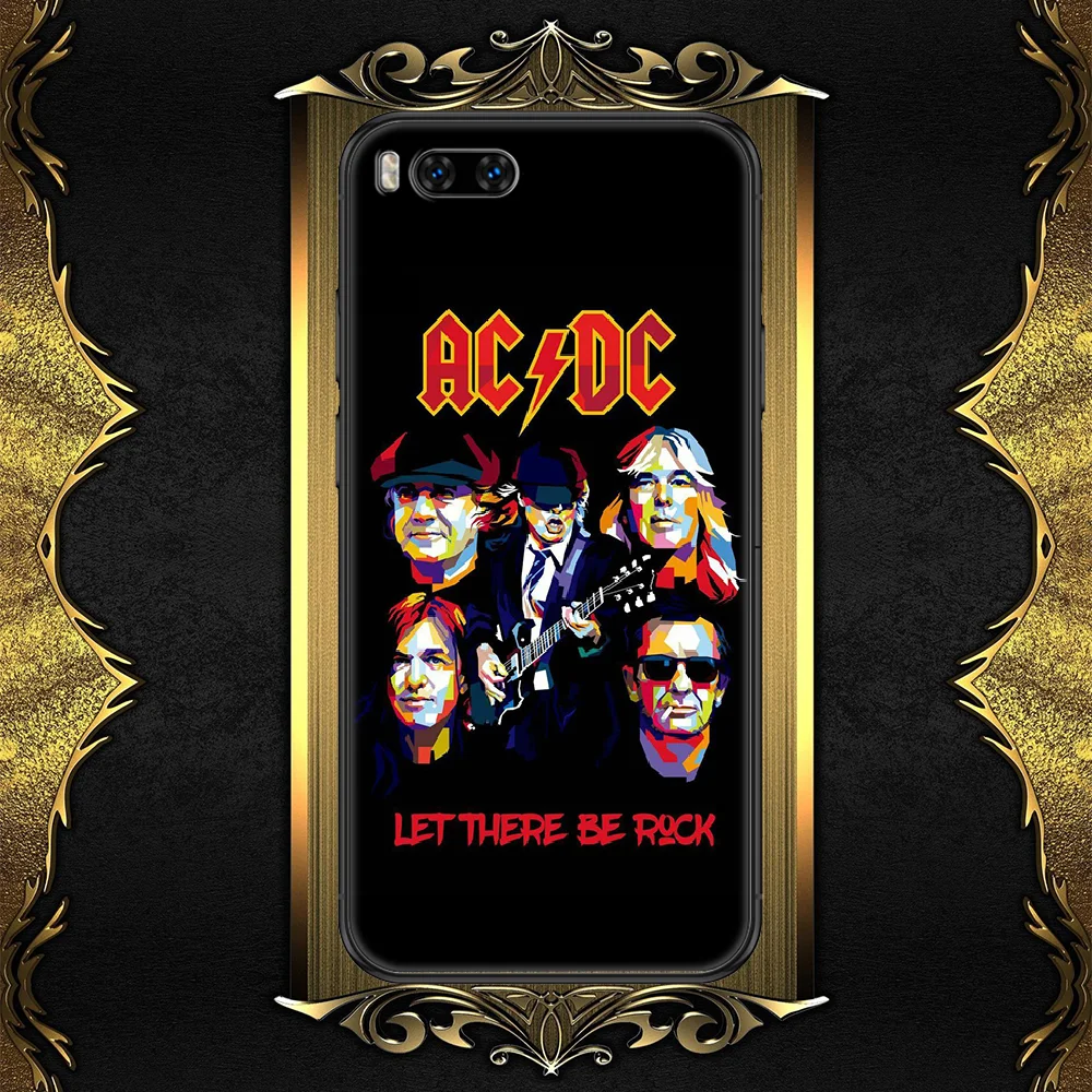 

AC-compatible-DC Phone case For Xiaomi Mi Max Note 3 A2 A3 8 9 9T 10 Lite Pro Ultra black fashion back 3D funda soft bumper