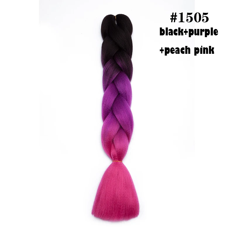 #6 Benahair, 24 дюйма, огромные косички, длинные, Омбре, Джамбо, синтетические косички, вязанные волосы, розовый, фиолетовый, синий, красный, наращивание волос, африканские для женщин - Цвет: #6