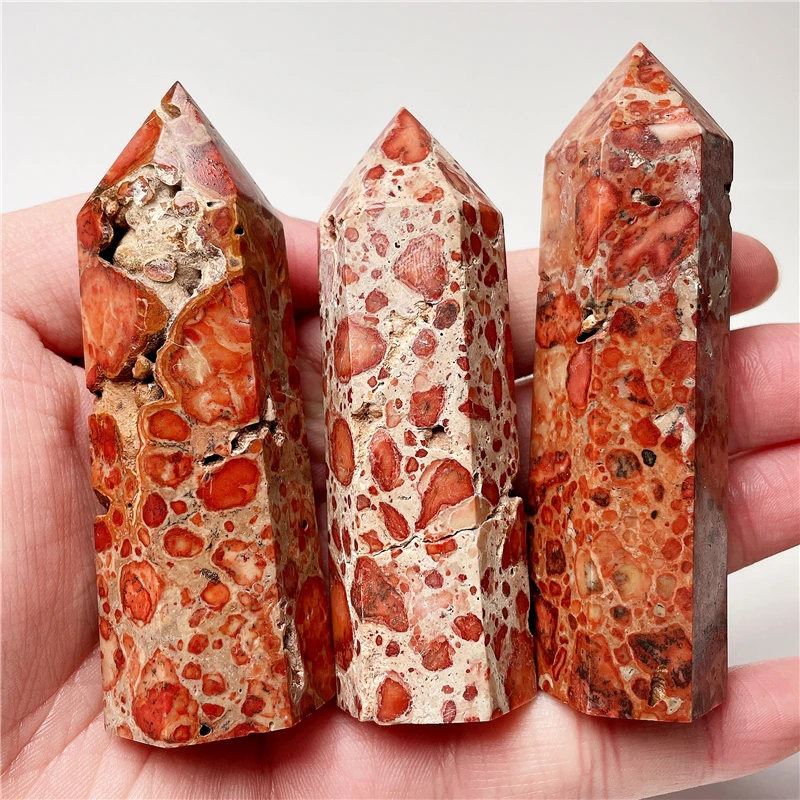 Natural &quotPudding Stone" (India) Crystal Point Healing Stone Quartz Tower Wand Ornament for Home Decor Reiki Energy Gift | Дом и сад