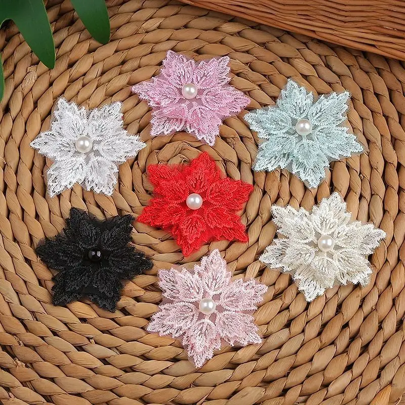

Christmas snowflake decoration lace fabric Decorative lace Fabric Sewing Quilting Fabrics For Patchwork Needlework DIY Handmade