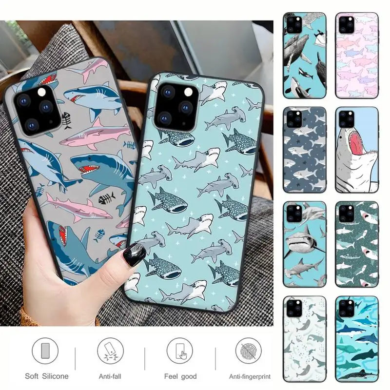 

Shark Cartoon Horror Animal Rubber Cell Phone Case Cover For IPhone 12 11 Pro Max Xs X Xr 7 8 6 6s Plus 5 5s Se 2020