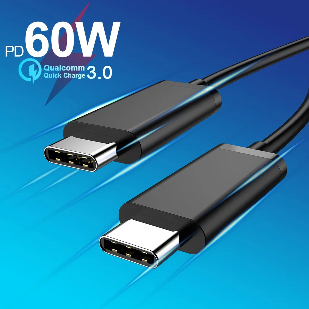 

USB C to USB Type C Cable Transport 5A 60W PD Charging Type C to Type C Cabe QC3.0 Data Line for xiaomi huawei phone Notebook