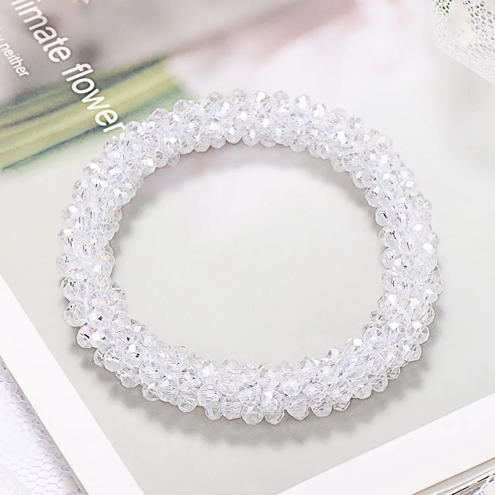 Crystal Headband Korean Style Women Hair Rope Cute Sweet Girl Hair Accessories Headwear Accessories Ponytail Holder Hair Ties