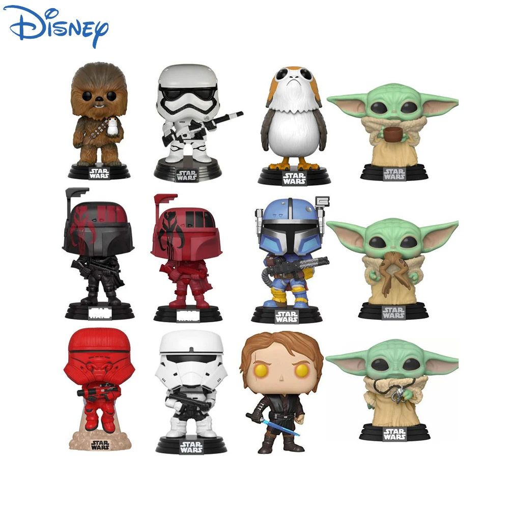 

9CM Disney Toy Star Wars Surrounding Mandalorian Chewbacca Anakin Yoda Baby Boba Figure Toy For Children