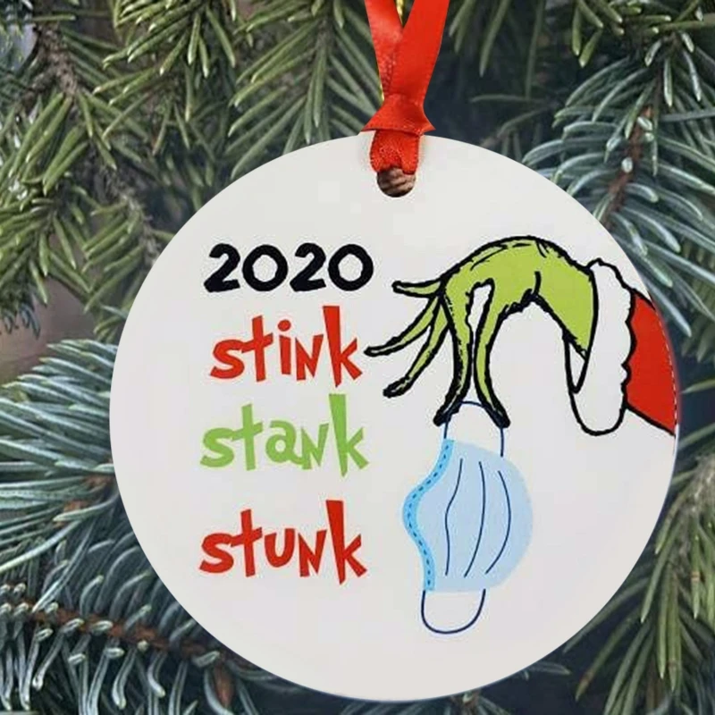 

2020 Our First Christmas as Stunk Mask, 3" fine white porcelain ornament,,Family Collectible Present