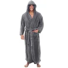 Фланелевый Халат Laamei, мужской плотный теплый Халат с капюшоном, мужской халат, зимнее сверхдлинное кимоно, мужской халат для ванной, пижамы