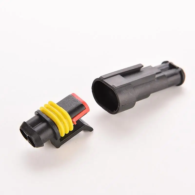 

1 set Flame Retardancy 2P Auto Connector Waterproof Automotive Wire Connector Plug 2 Pins Electrical Car Motorcycle HID
