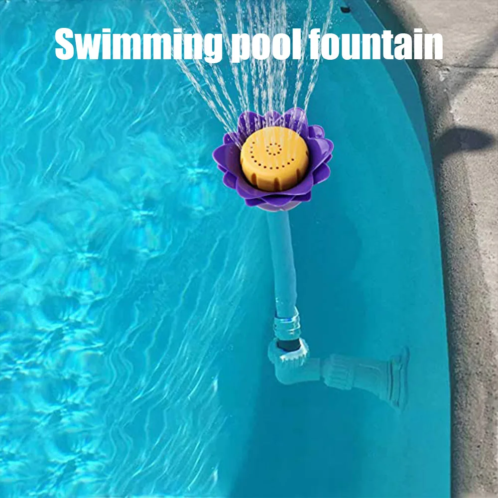 

Newly Pool Decoration Flower-Shaped Swimming Pool Fountain Sprinklers Above & Inground Pond Waterfall Spray Ornament for Water