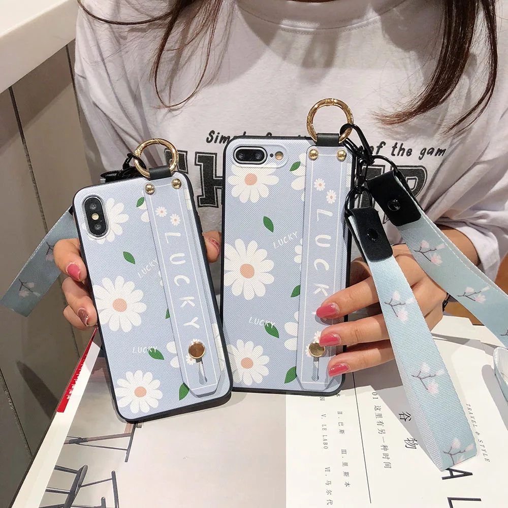 Чехол для телефона с цветочным узором и ремешком на запястье авокадо Xiaomi Redmi 5 Plus 6