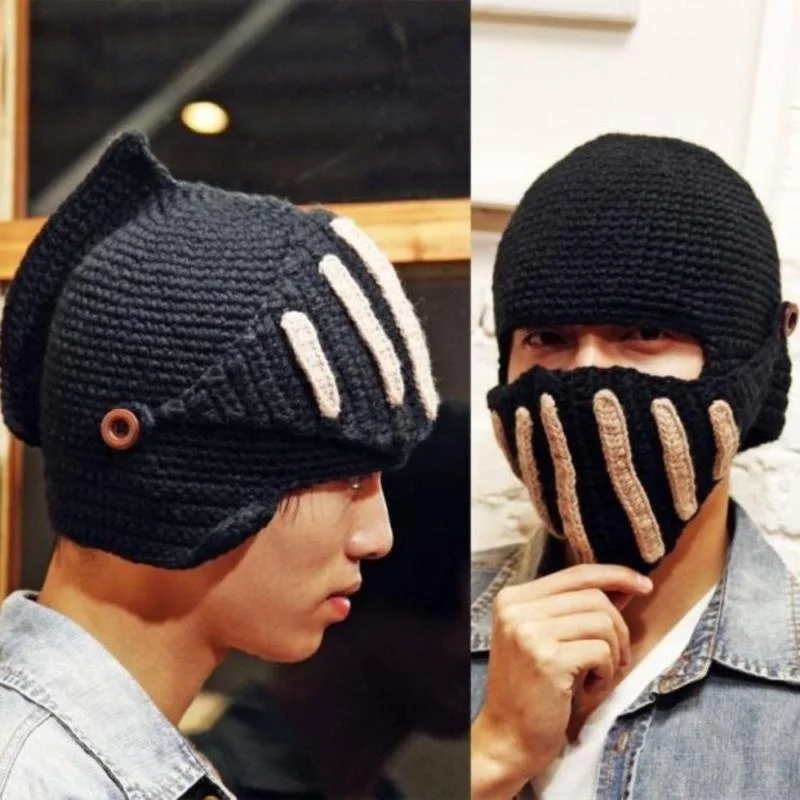 Римский рыцарский шлем крутые вязаные шапки ручной работы лыжная шапка зимние