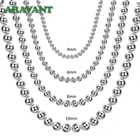 925 silver 4mm6mm8mm10mm bead chain necklace for men women fashion jewelry