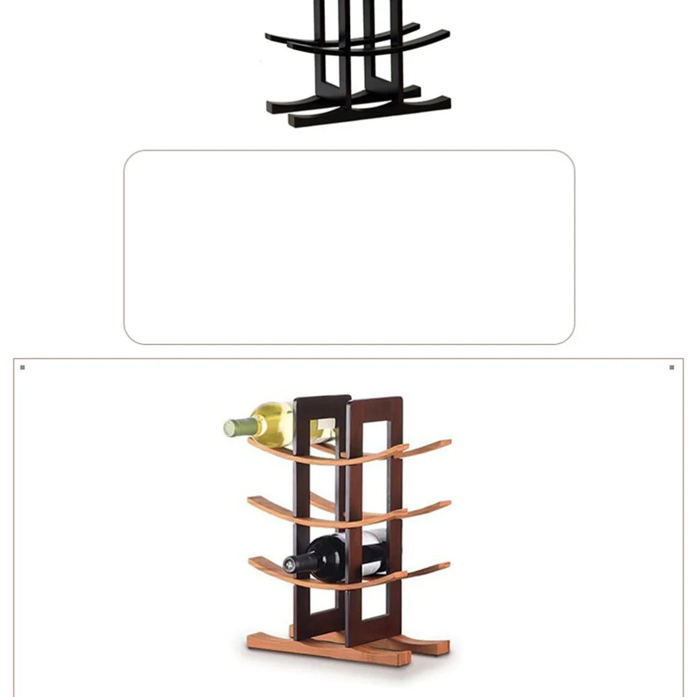 

Wooden Red Bottle Rack Wooden Rack Adornment Bamboo Red Rack Household Bottle Storage Rack (Black)