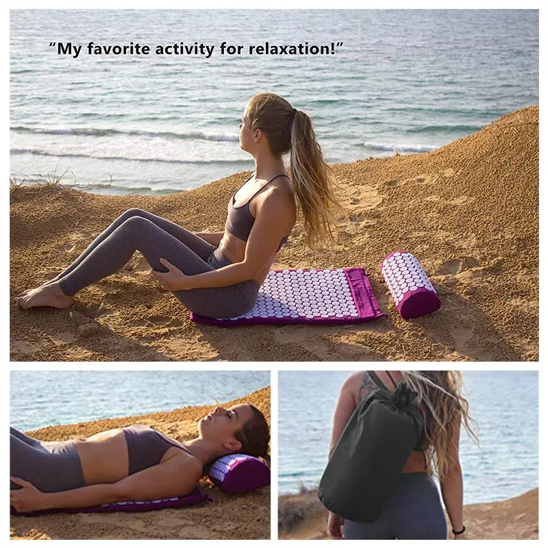 

Massage Yoga Mat Acupressure Relieve Stress Back Body Pain Spike Mat Neck Massager Cushion Acupuncture Mat With Pillow kuznetsov