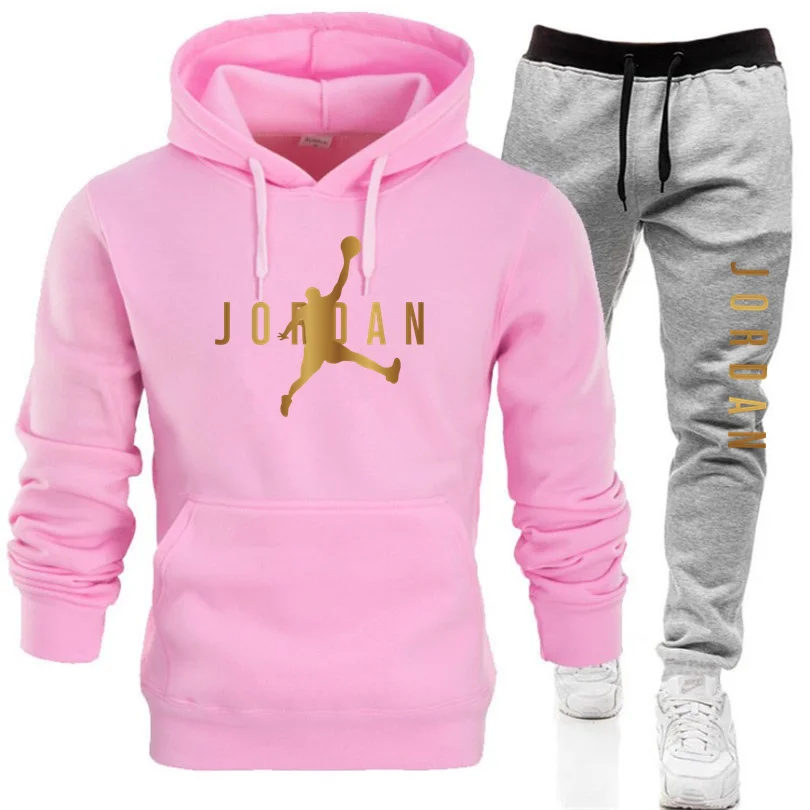 

Autumn and Winter men's hooded Sweater suit - Track Suit Sweatshirt Wool Hoodie + Sweatpants Jogging Ladies Pullover 3XL