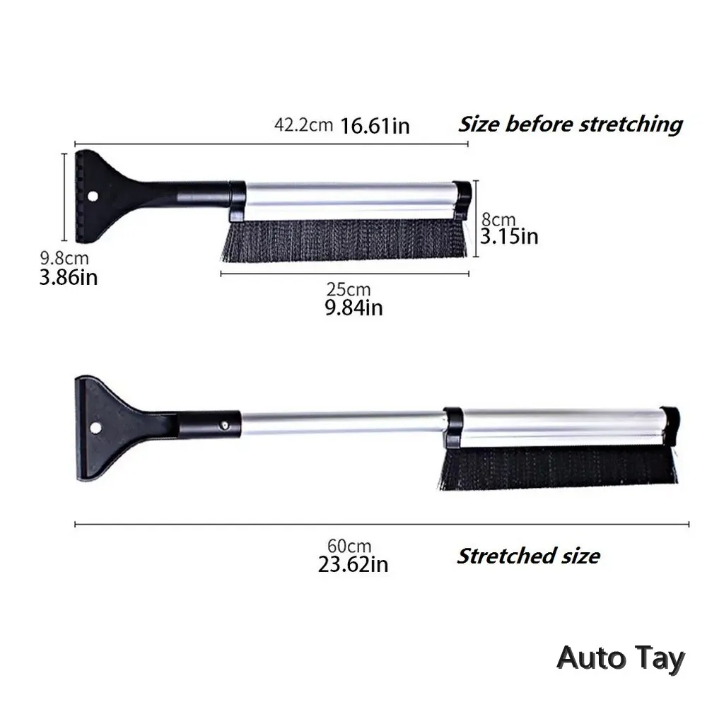 

Aluminum Alloy Telescopic Snow Brush Ice Shovel For Car Snow Removal Brush Car Winter Snow Shovel Car Accessories Supplies