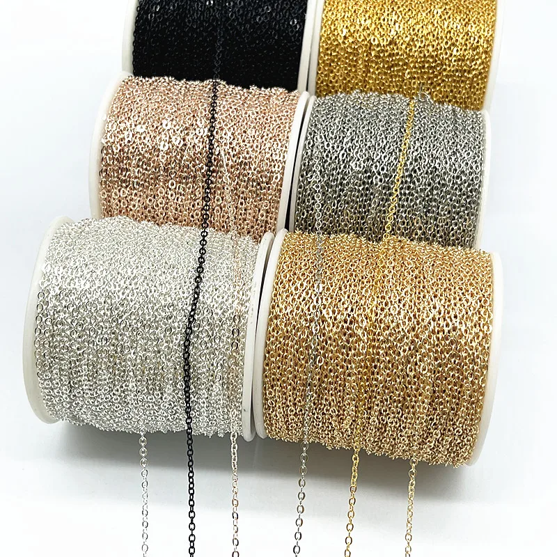 Цепочка для ожерелья с золотым/посеребренным/бронзовым покрытием 5 ярдов/партия