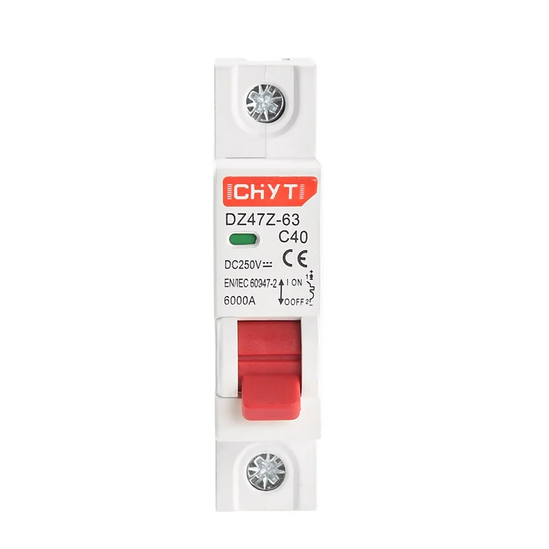 Бесплатная доставка фотоэлектрический выключатель CHYT DZ47Z 63 1P 2P PV Din Rail DC 250V 550V 63A 6kA