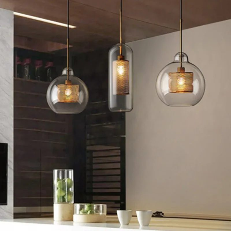

japan hanglamp industrial lamp glass ball bedroom LED pendant lights living room luminaire hanging ceiling lamps