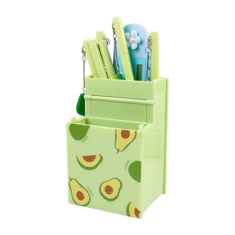

1Pc stationery box with calculator and mirror 4 in 1 Multi-function Large capacity pencil box penholder School supplies