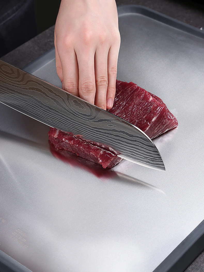 Пластиковая двухсторонняя разделочная доска из нержавеющей стали с ручкой