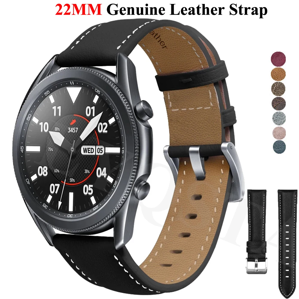 

Ремешок для часов Huawei Watch 3/gt 2/Pro, кожаный браслет для Samsung Galaxy watch 3 45/46 мм, PACE GTR/Gear S3 Frontier, 22 мм
